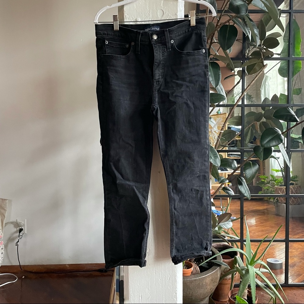 Black straight leg denim - J Crew